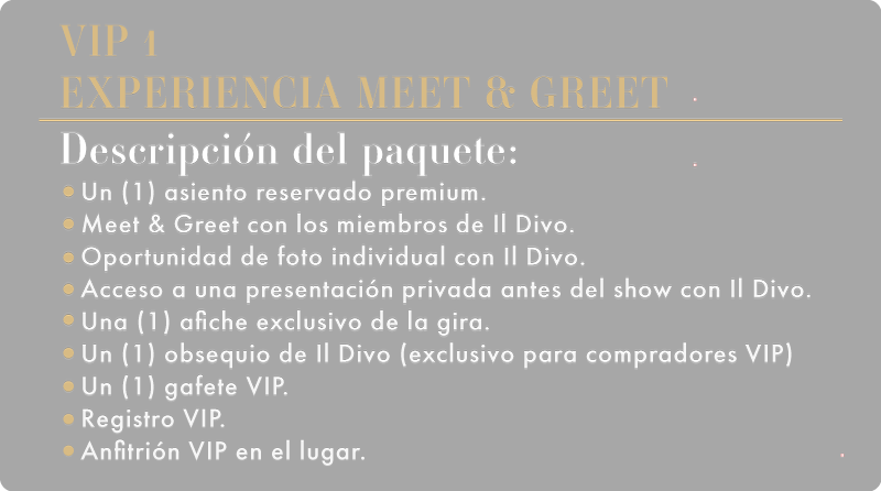 paquete vip 1 il divo
